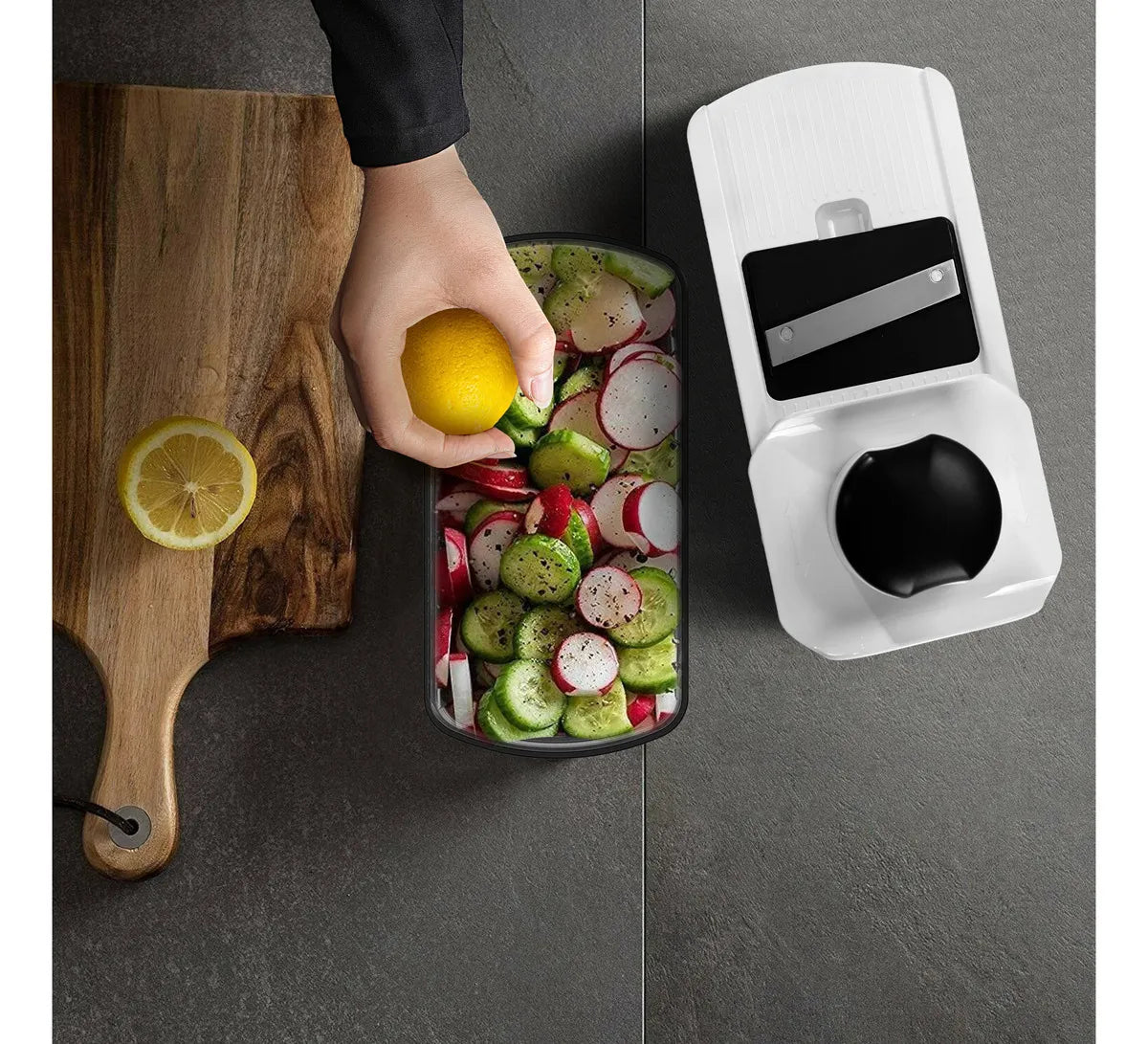 Mandolina Filoshark Premium Picadora Verdura Rallador Color Blanco