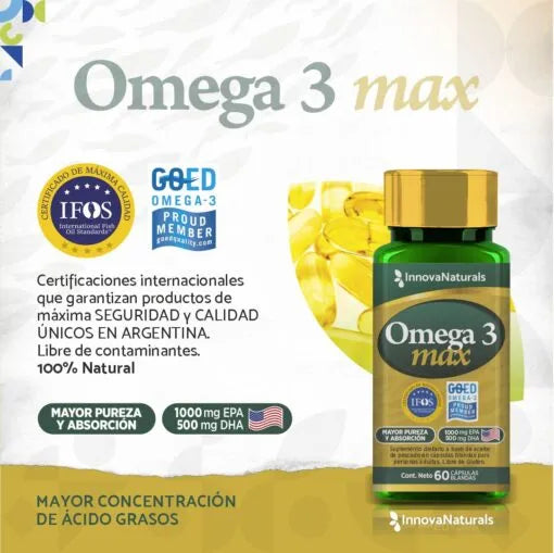Omega 3 Max 1000 Epa + 500 Dha Innovanaturals 60 Caps