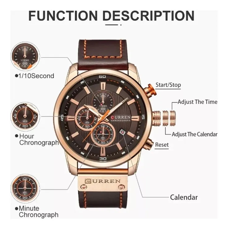 Reloj Para Hombre Curren 8291 Kreb942001 Marrón